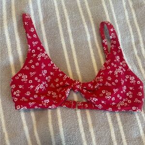 Hollister Red Floral Bikini Top